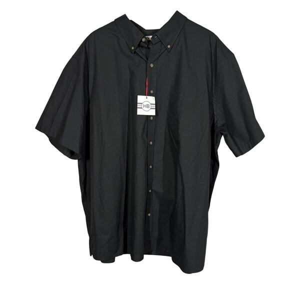 NEW! HB Harbor Bay Short Sleeve Button Up Shirt Casual Black - 2XL - Picture 1 of 5